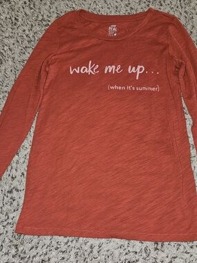aerie rust orange long sleeve graphic tee